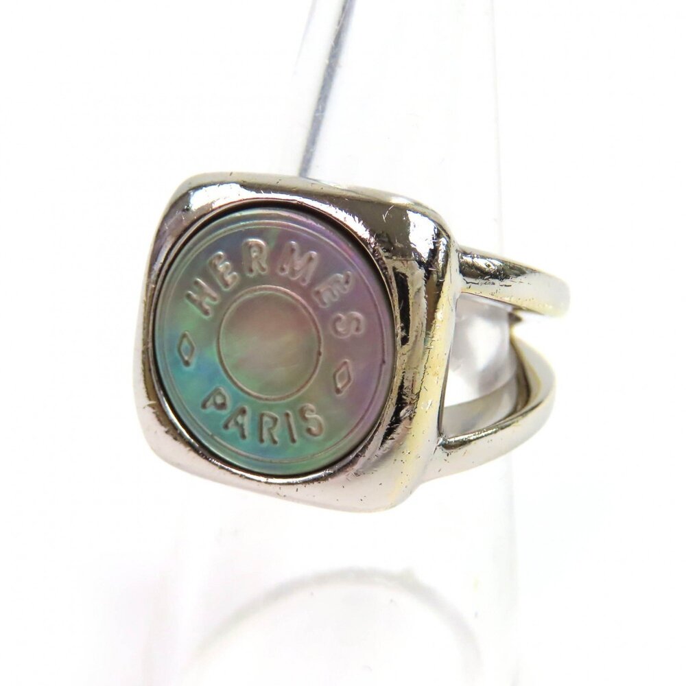 Hermes Serie Shell Accessory Ring, Silver, Aurora… - image 1
